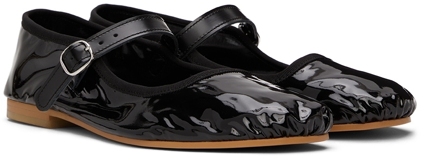 Tricot Comme des Garçons Black Faux-Leather Ballerina Flats