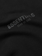 FEAR OF GOD ESSENTIALS - Logo-Print Cotton-Jersey Polo Shirt - Black
