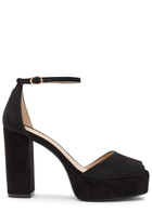 Stuart Weitzman Sabrina 110 Suede Platform Sandals Black