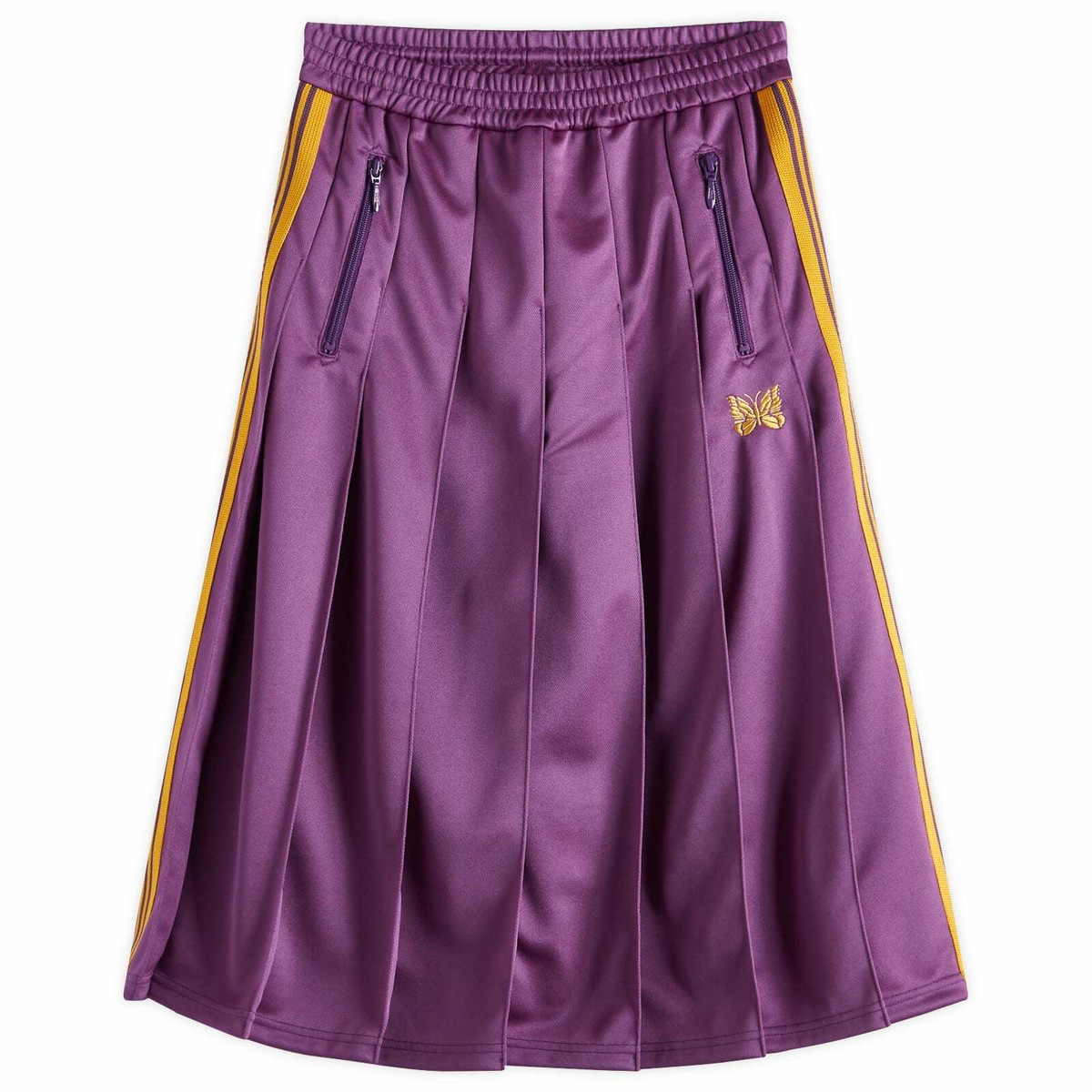 NEEDLES Off-White Pleated Track Midi Skirt Needles