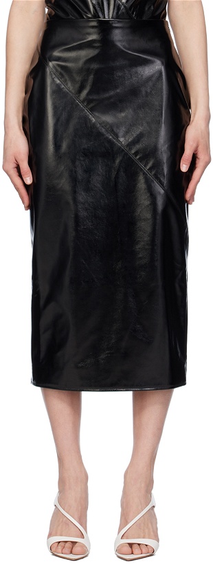 Photo: Gauge81 Black Kuana Faux-Leather Midi Skirt