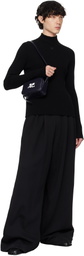 Courrèges Black Reedition Rib Knit Mockneck Sweater