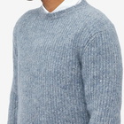 Officine Generale Men's Marco Rib Crew Knit in Sky Blue