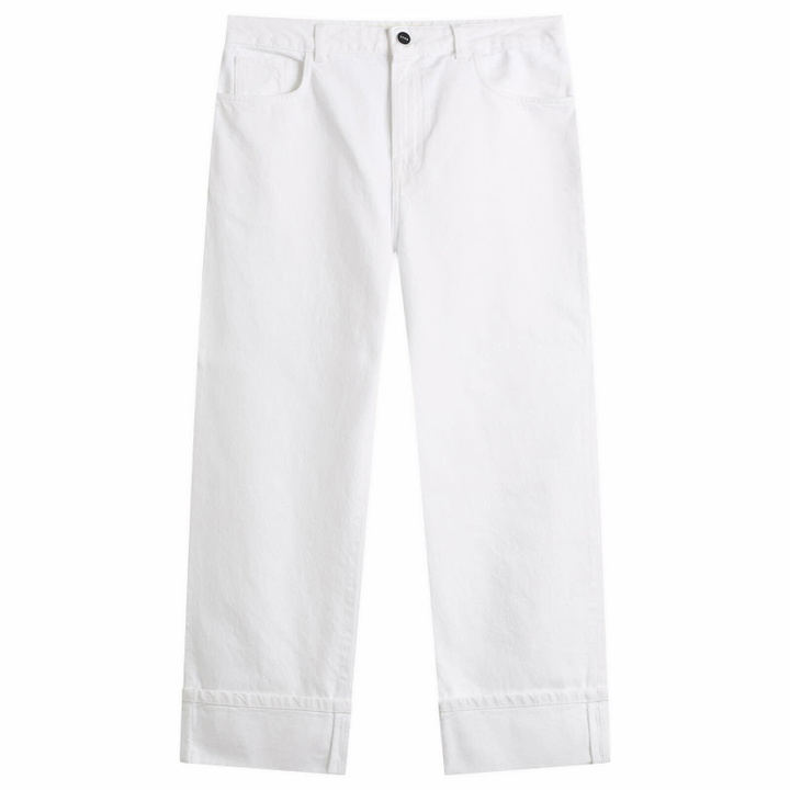 Photo: Róhe Women's Rohe Baggy fit turn-up denim in Optic White