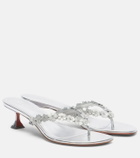 Amina Muaddi Janis embellished leather thong sandals