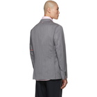 Thom Browne Grey Unconstructed Engineered Stripe Blazer