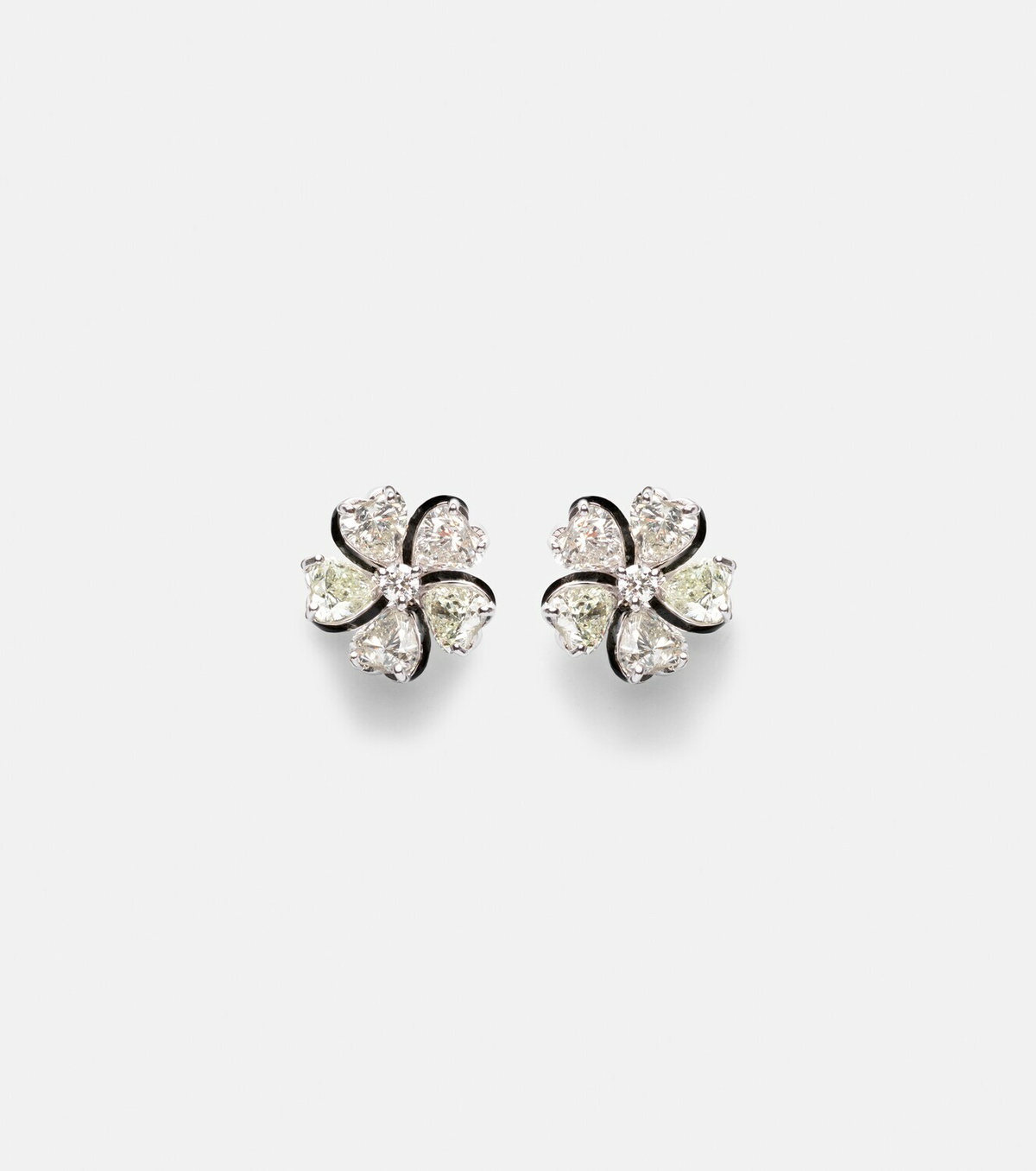 Kamyen Love Petals 18kt white gold earrings with diamonds