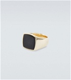 Tom Wood Cushion 9kt gold ring with black onyx