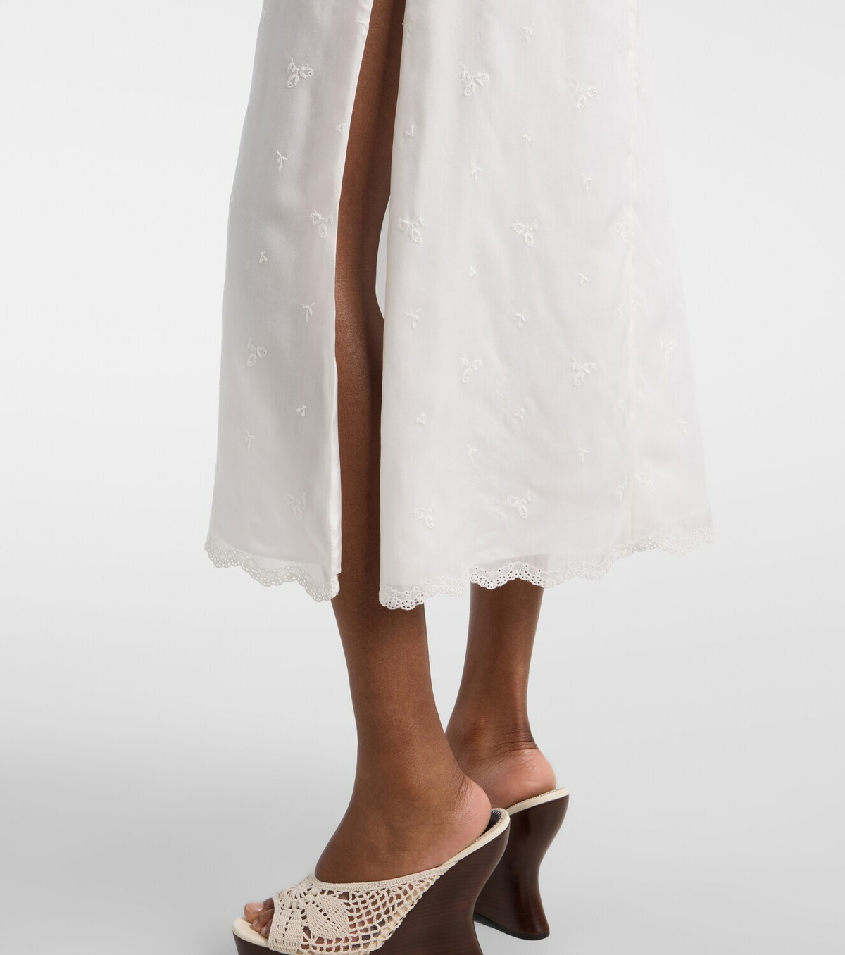 Magda Butrym Embroidered silk, wool and cotton-blend midi dress