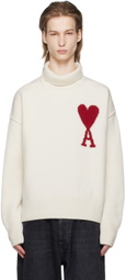 AMI Paris Off-White Ami de Cœur Turtleneck