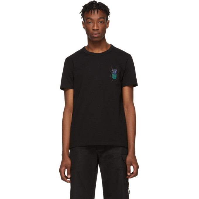 Photo: Alexander McQueen Black Embroidered Beetle T-Shirt