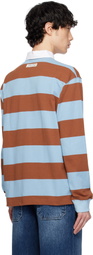 AFTER PRAY Brown & Blue Stripe Jersey Rugby Polo