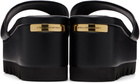 Stella McCartney Black Sneak-Elyse Wedge Slide Sandals