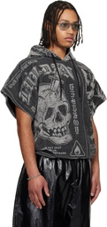 LU'U DAN Gray Half Hoodie