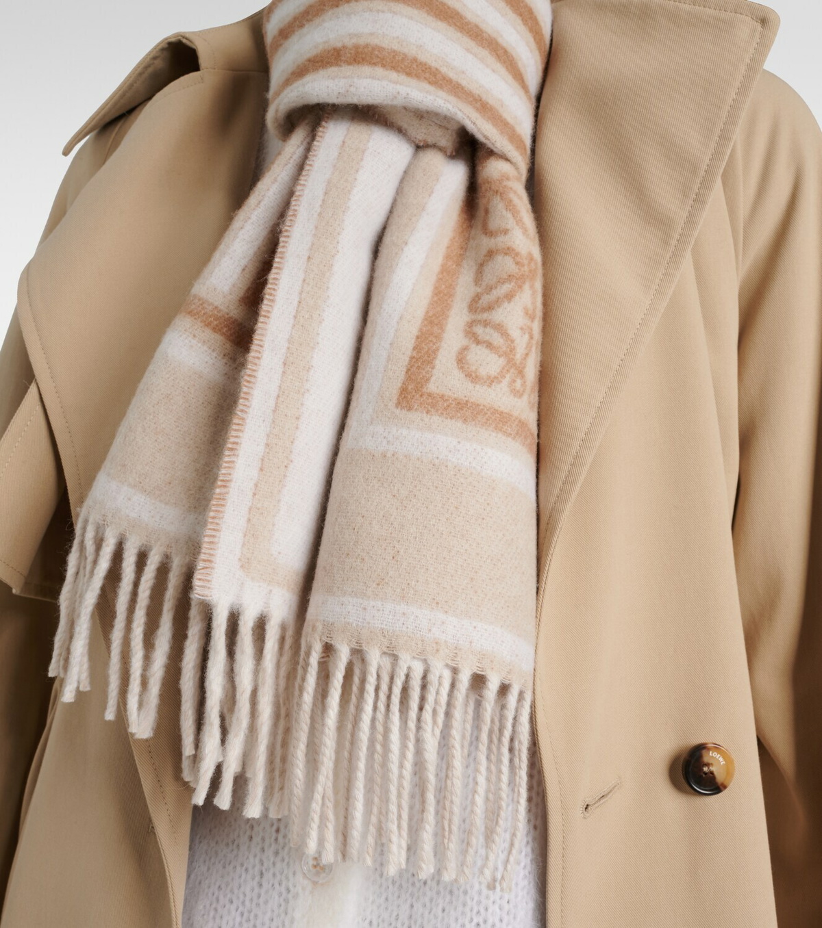 Loewe Anagram wool and cashmere scarf
