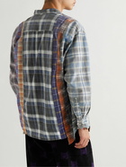 Needles - 7 Cuts Panelled Checked Cotton-Flannel Shirt - Gray