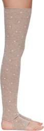 Ashley Williams Brown Knit Toeless Socks