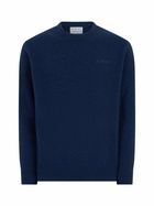 MC2 Saint Barth Man Crewneck Blue Sweater With St. Barth Embroidery