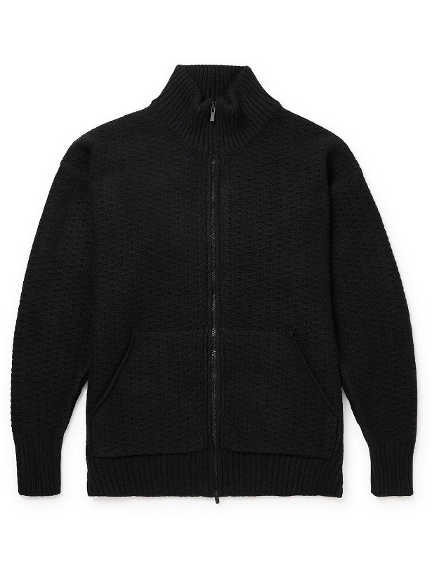 Photo: Fear of God - Textured-Wool Zip-Up Sweater - Black