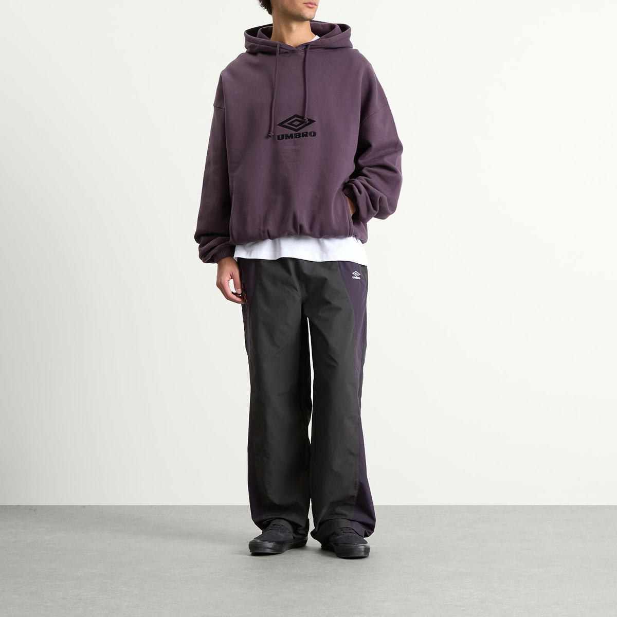 Umbro by Slam Jam Men's Og Logo Mask Hoodie in Dark Purple