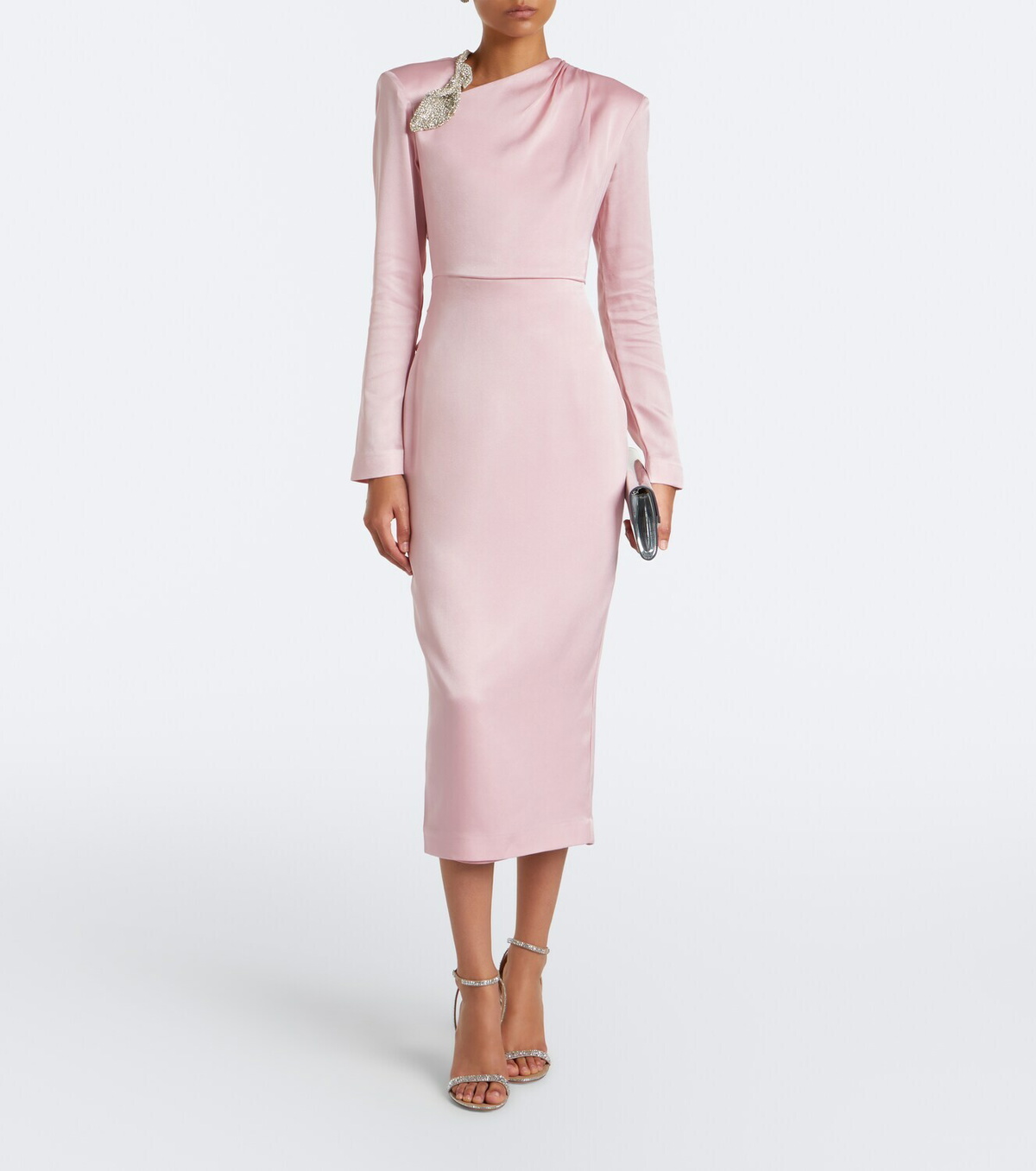 Rachel Gilbert Oryx embellished crêpe satin cocktail dress