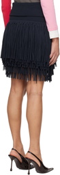 ABRA Navy Fringed Miniskirt
