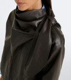 Loewe Scarf-detail leather jacket
