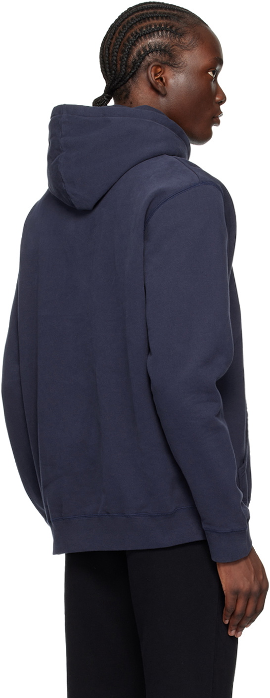 Sunspel Navy Loopback Hoodie