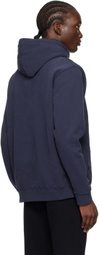 Sunspel Navy Loopback Hoodie