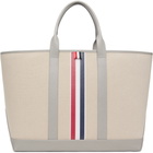 Thom Browne Beige RWB Stripe Medium Tool Tote