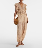 Adriana Degreas Ruffled lace crop top