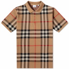 Burberry Men's Ferry Check Polo Shirt in Archive Beige
