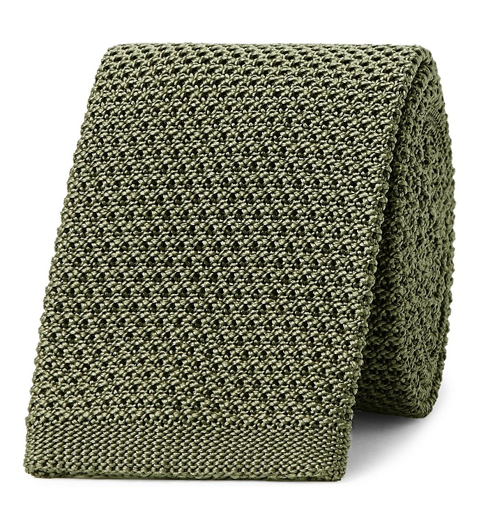 Photo: Boglioli - 6cm Knitted Silk Tie - Green