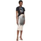 Paco Rabanne Silver Coated Lace Skirt