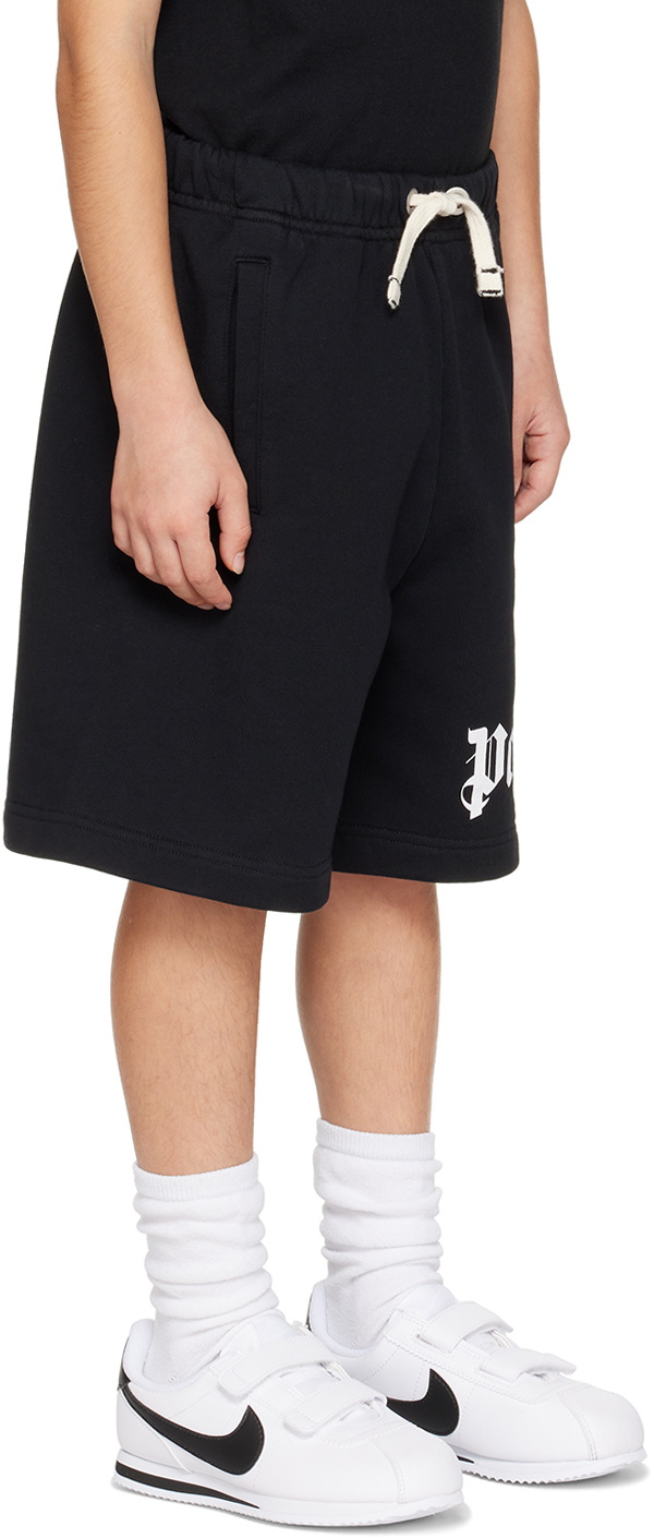 Palm Angels Kids Black Printed Shorts