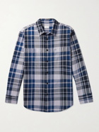 CLUB MONACO - Checked Cotton-Twill Shirt - Blue