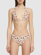 WEWOREWHAT Rose Printed Scoop Bikini Bottoms