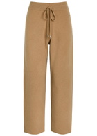 Moncler Logo-appliquéd Wool and Cashmere-blend Sweatpants Beige