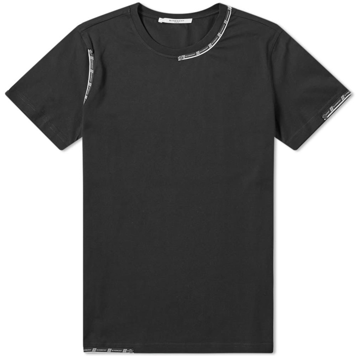 Photo: Givenchy Slim Fit Tape Detail Tee Black