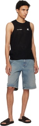 Courrèges Black Printed Mesh Tank Top