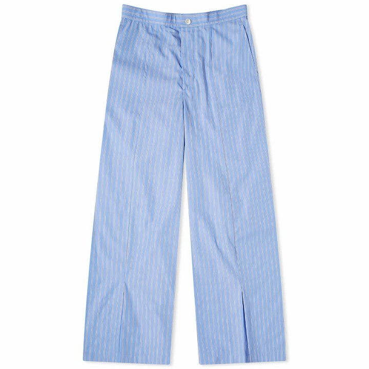 Photo: TOGA Women's Stripe Cotton Wide Leg Trousers in Light Blue