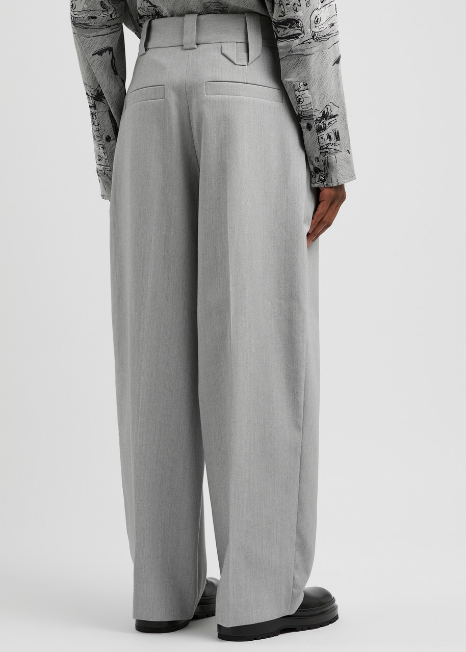 Jacquemus Le Pantalon Marzio Wide-leg Trousers Light Grey
