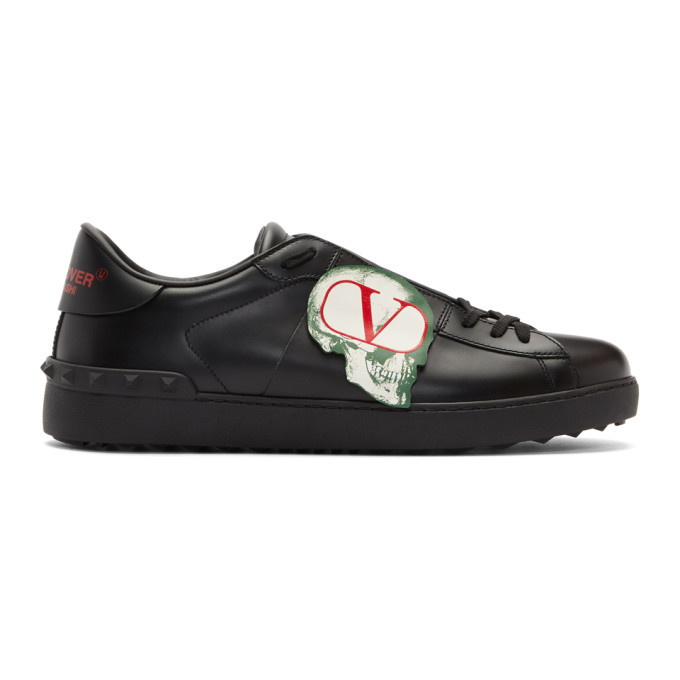 Photo: Valentino Black Valentino Garavani Undercover Edition Logo Skull Sneakers