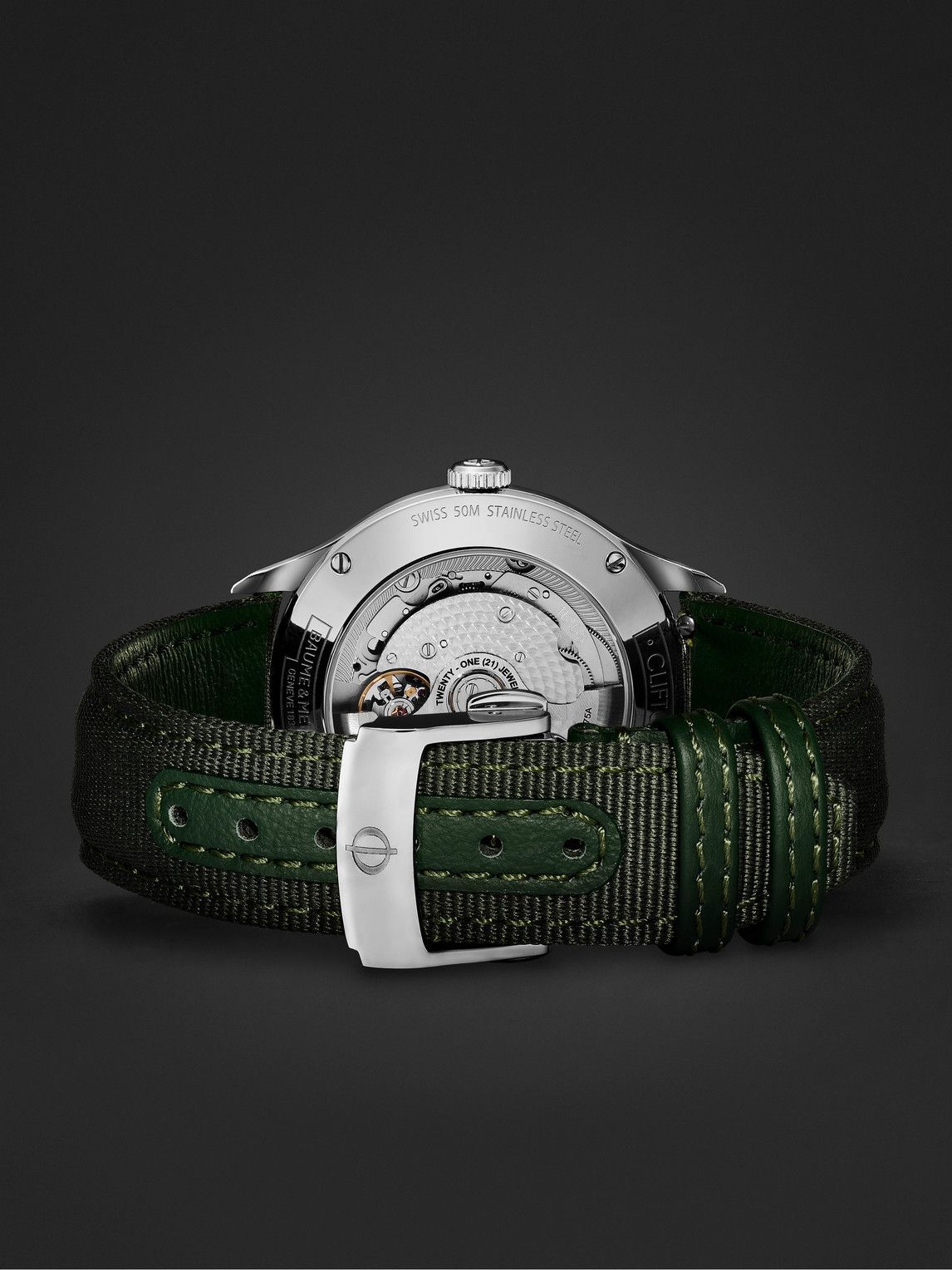 Baume & Mercier - MR PORTER 10th Birthday Edition Clifton Baumatic Automatic Chronometer 40mm Steel and Canvas Watch, Ref. No. M0A10664