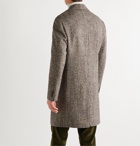 Canali - Wool-Blend Herringbone Overcoat - Brown