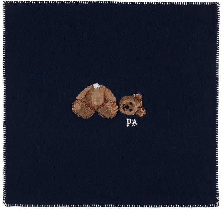Photo: Palm Angels Baby Navy Bear Blanket