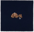 Palm Angels Baby Navy Bear Blanket