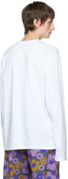 MSGM White Printed Long Sleeve T-Shirt