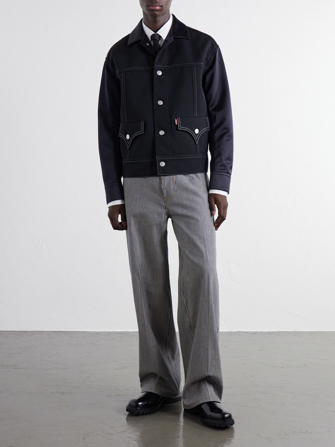 Junya Watanabe - Levi's Satin-Trimmed Wool-Twill Jacket - Black