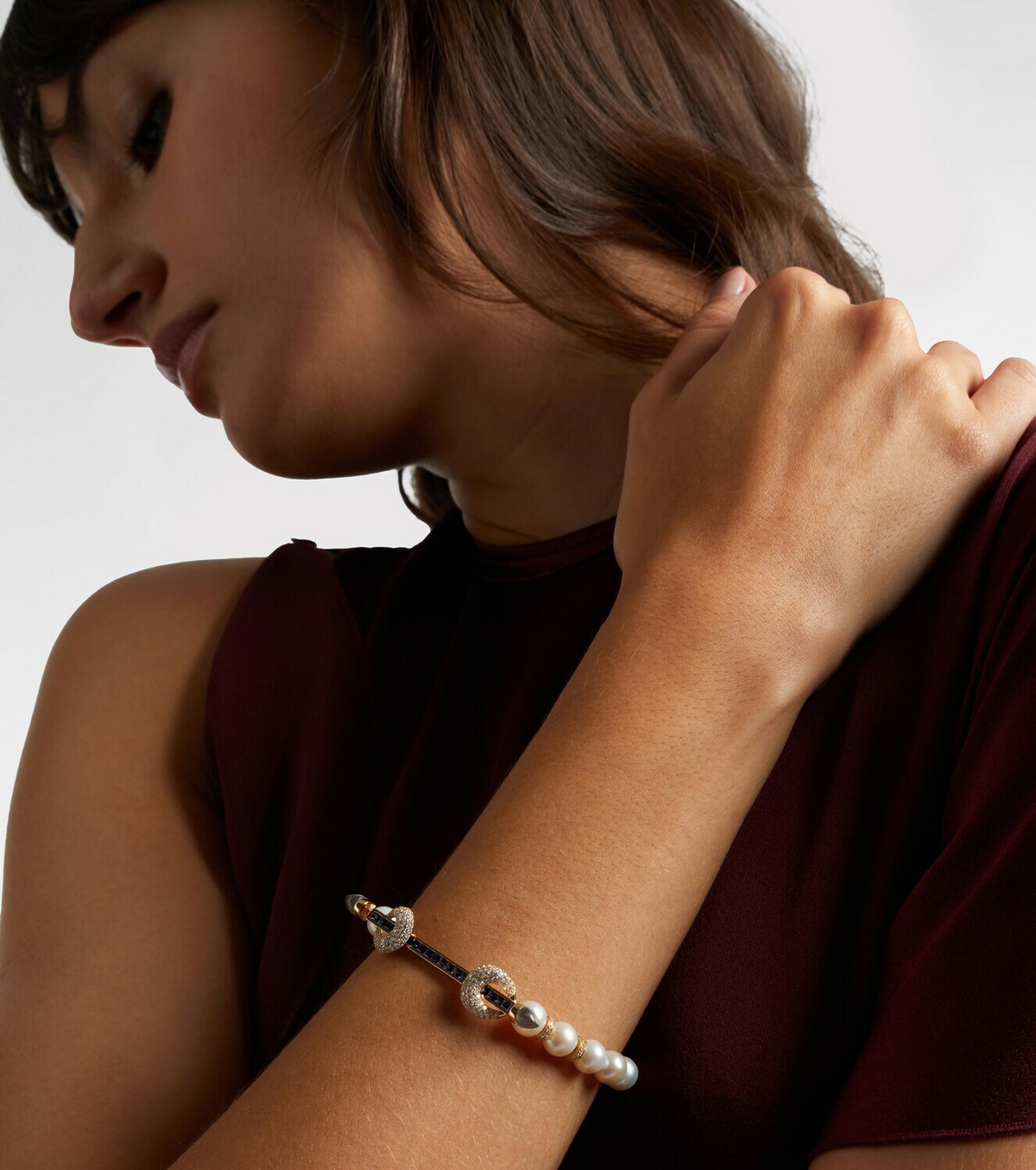 Ananya Chakra 18kt gold bracelet with gemstones